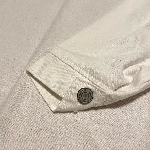 GAP Kids White Denim Jacket Size Medium - Picture 15 of 16